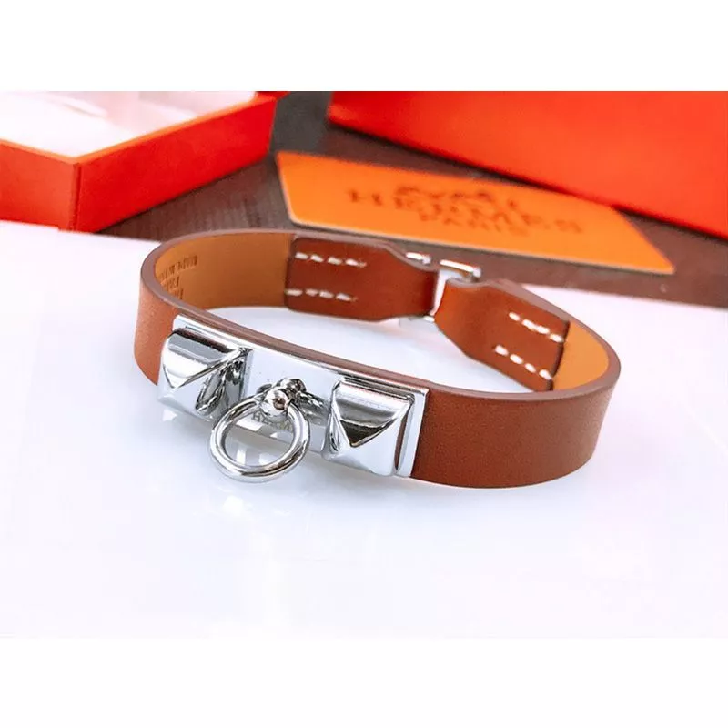 Cheap Hermes Micro Rivale Bracelets Swift Calfskin Silver Hardware 0117