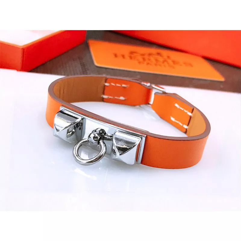 Cheap Hermes Micro Rivale Bracelets Swift Calfskin Silver Hardware 0117