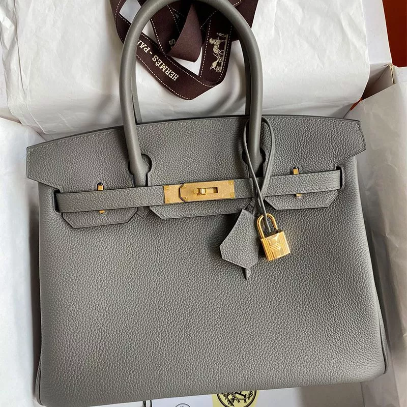 Cheap Hermes Birkin Bag Togo Leather Gold Hardware In Gris Meyer 0118