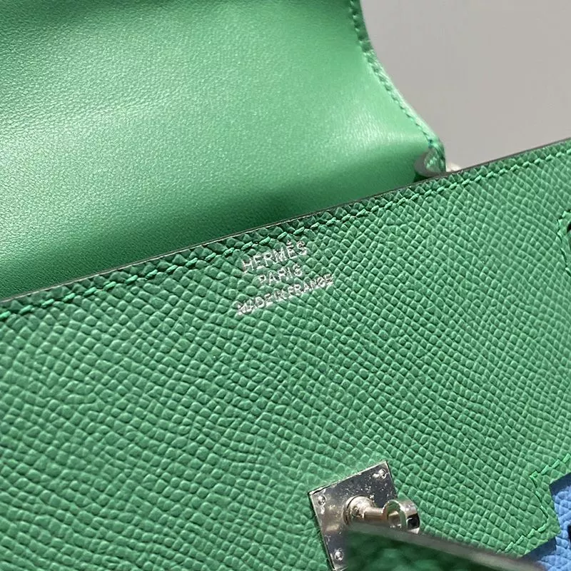 Affordable Hermes Kelly Doll Picto Bag Epsom Leather Palladium Hardware In Green 0120