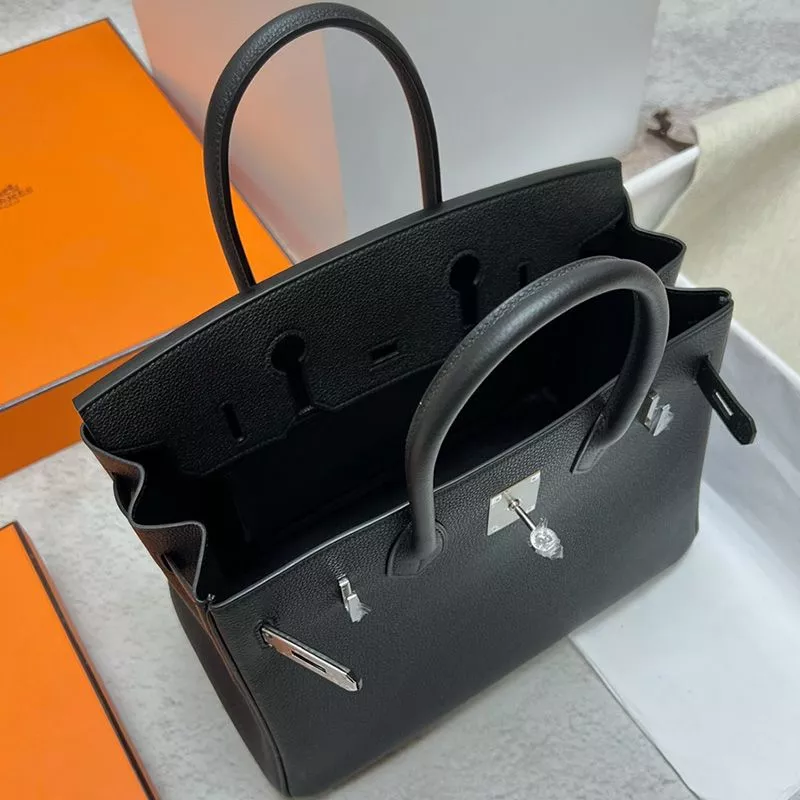 Cheap Hermes Birkin Bag Togo Leather Palladium Hardware In Black 0118