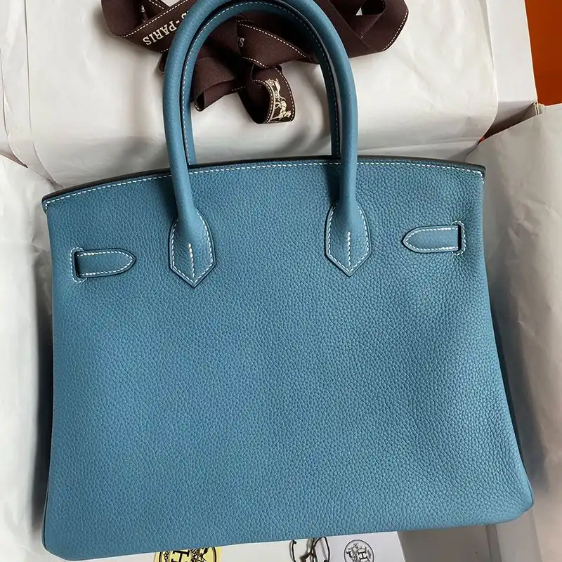 Cheap Hermes Birkin Bag Togo Leather Palladium Hardware In Teal 0131