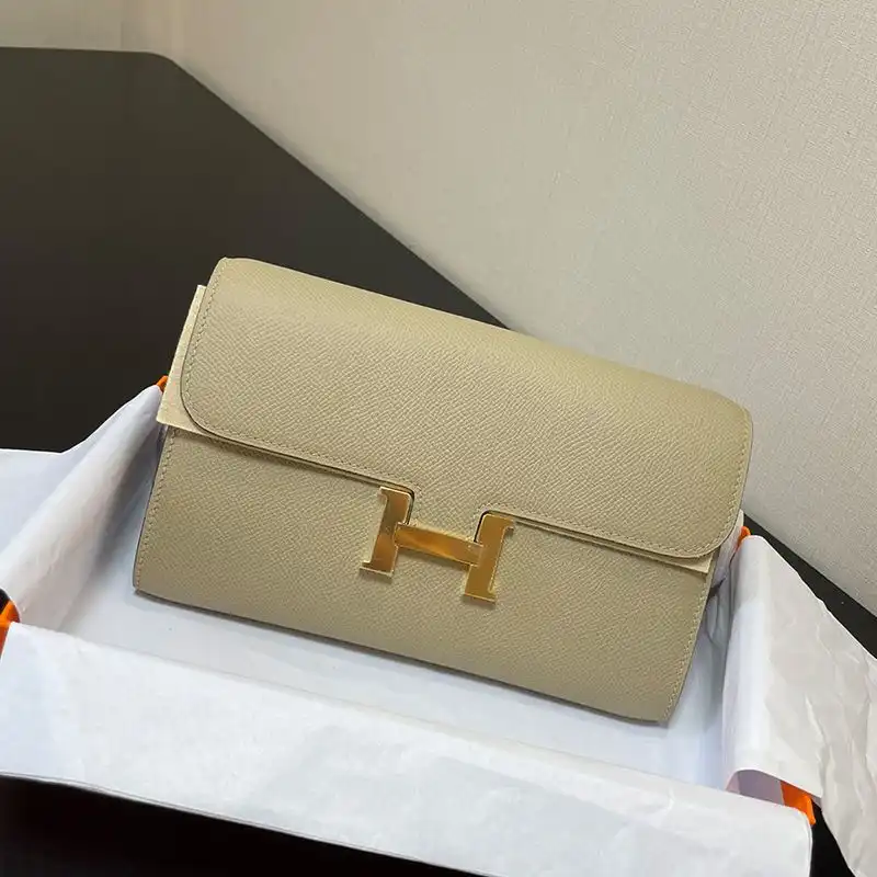 Affordable Hermes Constance To Go Wallet Epsom Leather Gold Hardware In Grey 0125