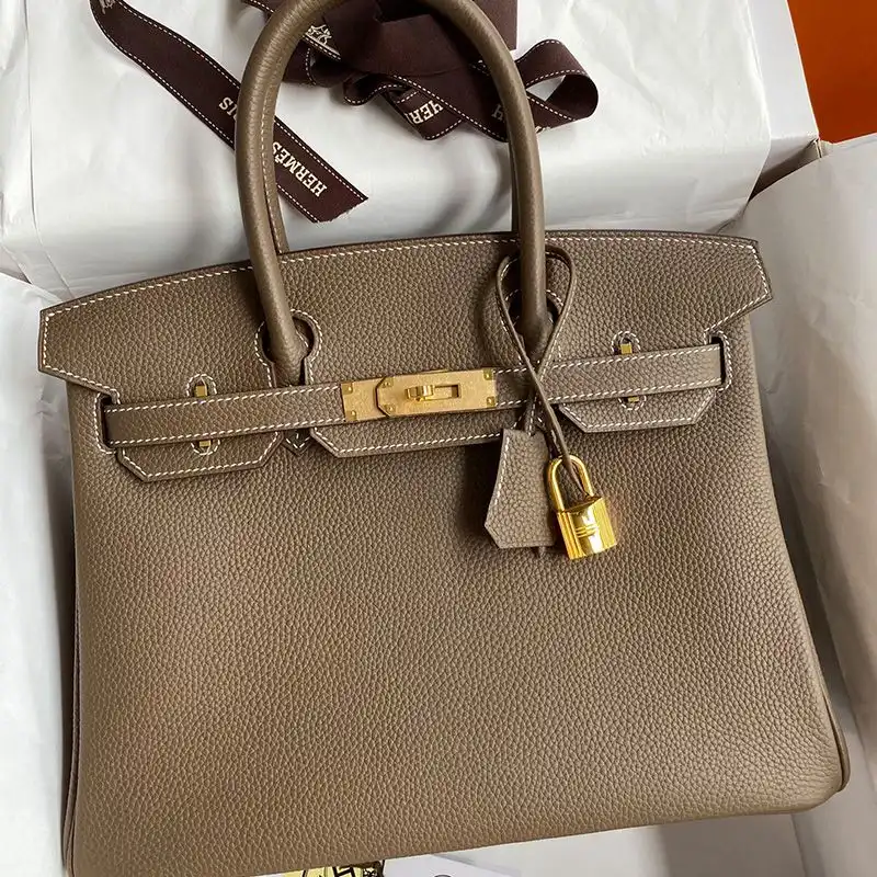 Cheap Hermes Birkin Bag Togo Leather Gold Hardware In Khaki 0124