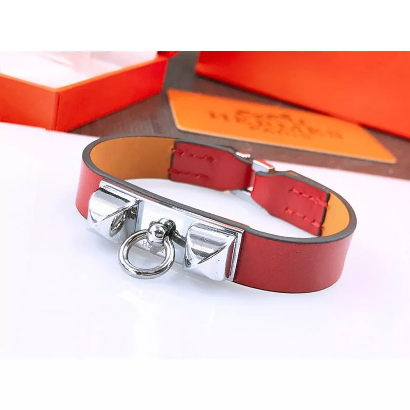 Cheap Hermes Micro Rivale Bracelets Swift Calfskin Silver Hardware 0117