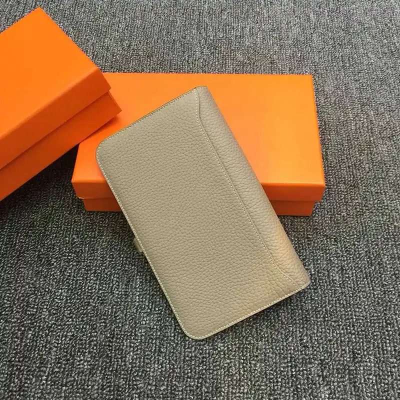 Affordable Hermes Dogon Duo Wallet Togo Leather Palladium Hardware In Grey 0123