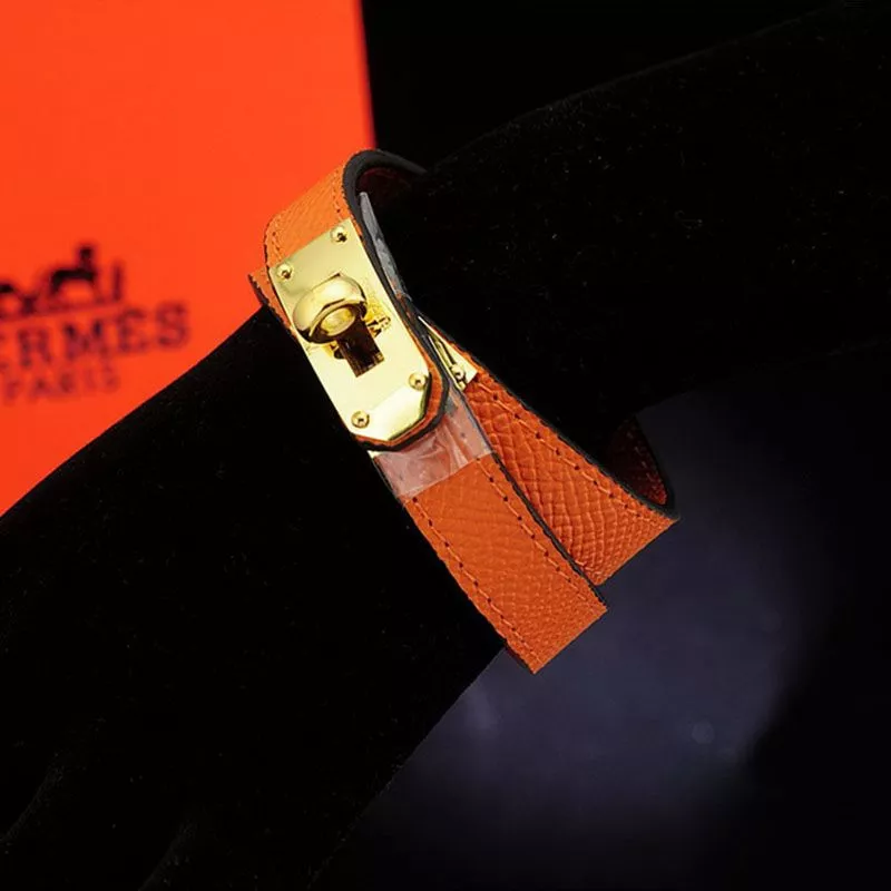 Cheap Hermes Kelly Double Tour Bracelet Epsom Calfskin In Orange 0117