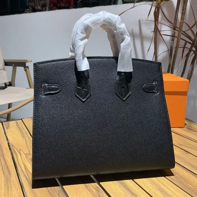 Affordable Hermes Birkin Faubourg Bag Alligator & Epsom Leather Palladium Hardware In Black 0131