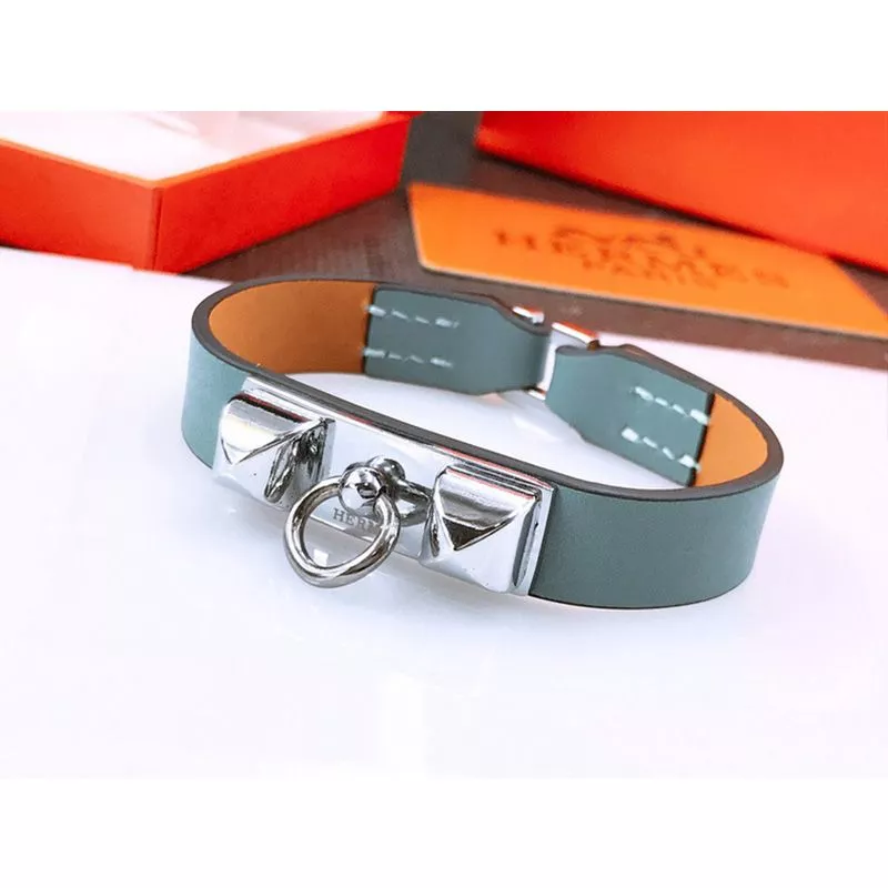 Cheap Hermes Micro Rivale Bracelets Swift Calfskin Silver Hardware 0117