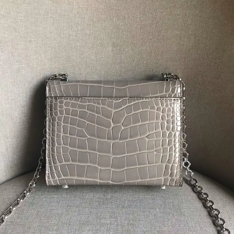 Cheap Hermes Verrou Chaine Mini Bag Alligator Leather Palladium Hardware In Grey 0127