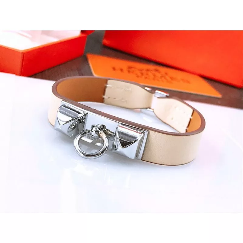 Cheap Hermes Micro Rivale Bracelets Swift Calfskin Silver Hardware 0117