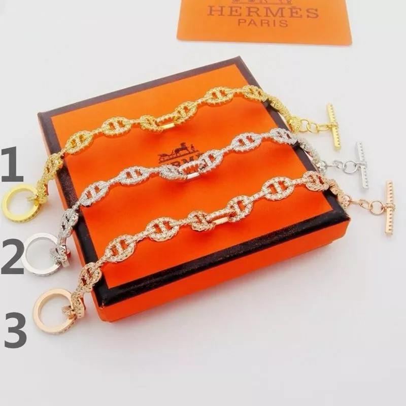 Affordable Hermes Chaine D'Ancre Bracelets With Crystals 0117