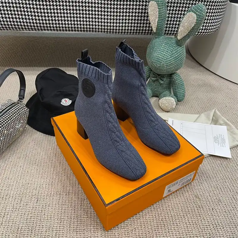 Affordable Hermes Volver 60 Ankle Boots Women Knit In Purple 0128