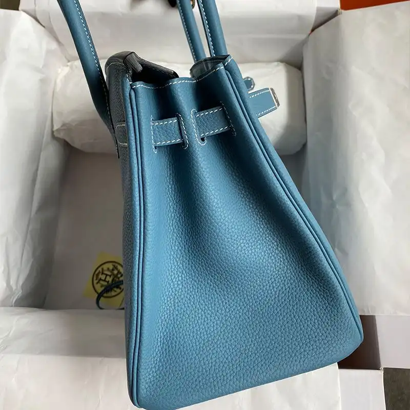 Cheap Hermes Birkin Bag Togo Leather Palladium Hardware In Teal 0131