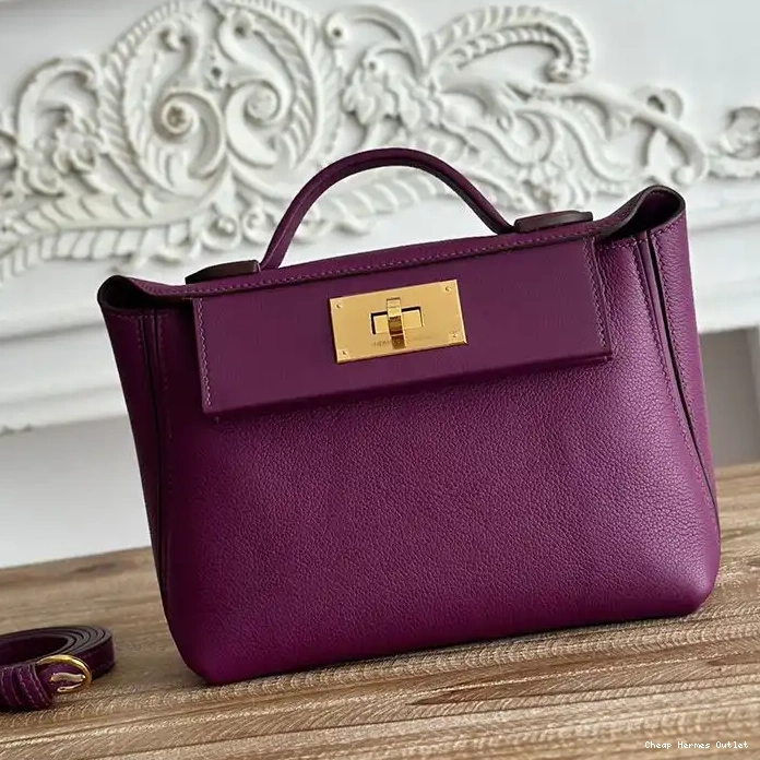 Cheap Mini In Hardware Swift 24 Leather Bag 24 Gold Evercolor Purple Hermes 0222