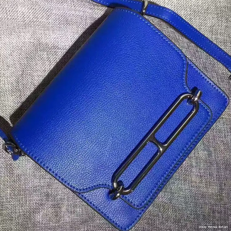 Affordable Bag Leather Roulis Hardware Palladium Hermes Blue In Calfskin 0217