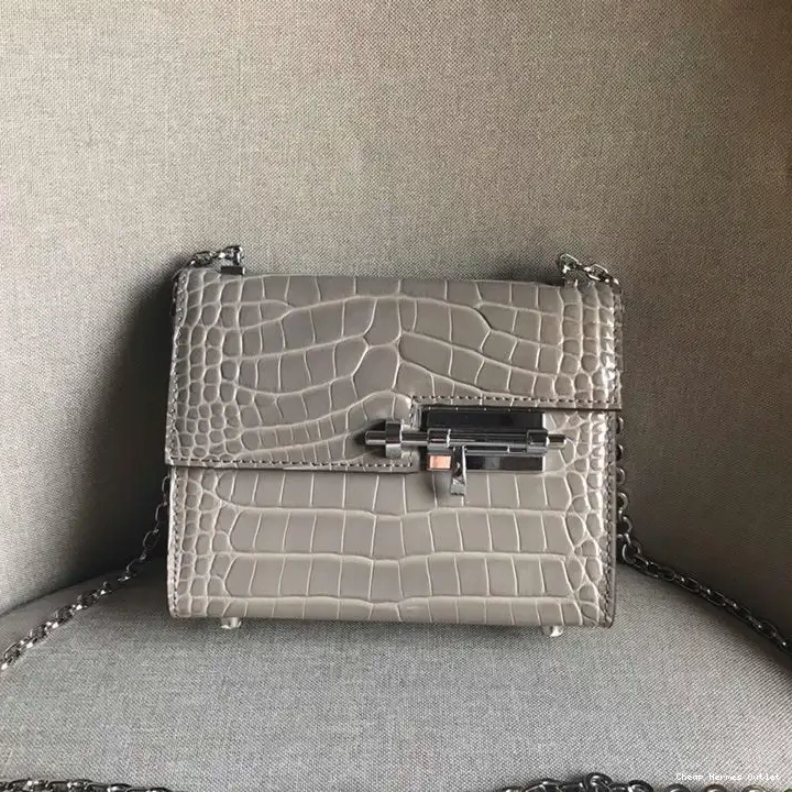 Cheap Chaine In Palladium Grey Alligator Bag Hardware Verrou Mini Leather Hermes 0217