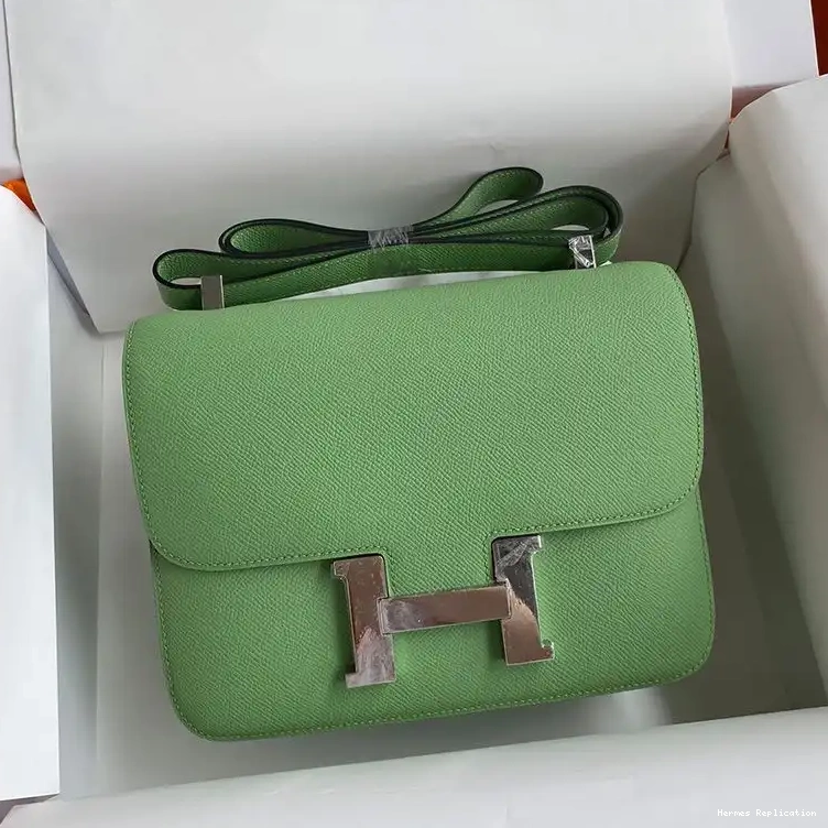 Affordable In Epsom Palladium Constance Leather Green Bag Hermes Hardware 0223