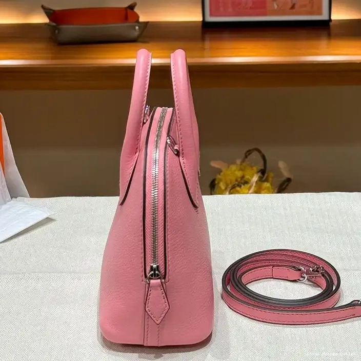 Affordable In Bag Hardware Leather Hermes Bolide Chevre Mini Pink Palladium 0209