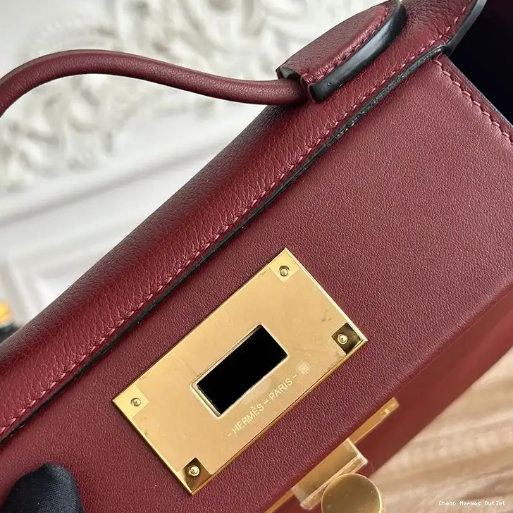 Affordable Evercolor Hardware Gold Hermes Burgundy Mini Leather 24 Bag Swift 24 In 0218