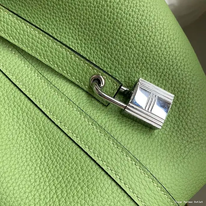 Affordable Hardware Leather In Clemence Lock Palladium Mint Hermes Green Picotin Bag Gold 0219