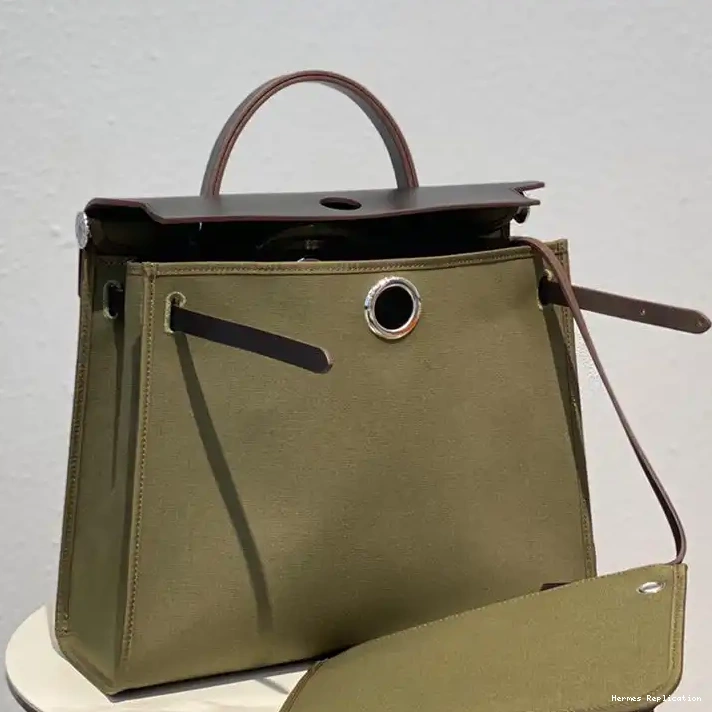 Affordable Hermes In Bag Hardware Herbag Palladium Olive Canvas Black 0220