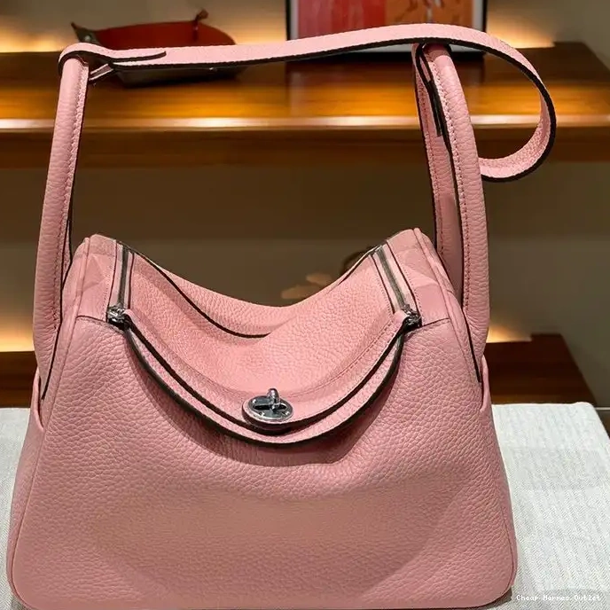 Affordable Leather Palladium Cherry In Clemence Hermes Hardware Lindy Bag 0225