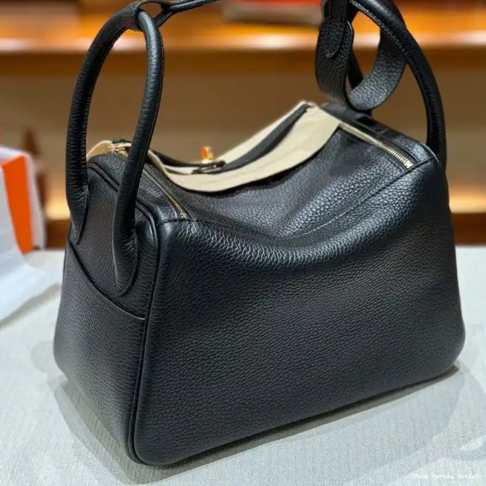 Affordable Gold In Clemence Hermes Bag Black Leather Hardware Lindy 0212