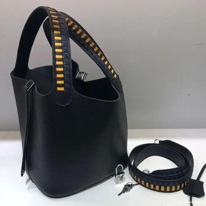 Affordable Palladium Picotin Tressage Epsom In Bag Black Hermes Lock Leather Hardware 0210