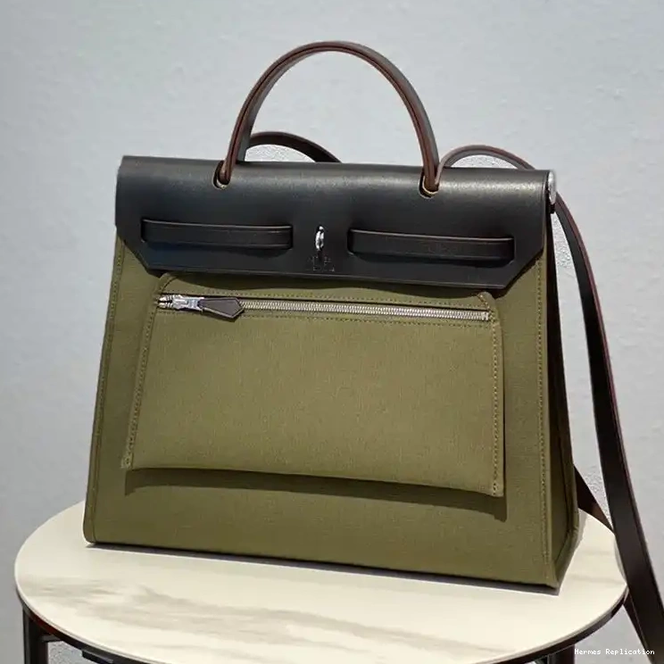 Affordable Hermes In Bag Hardware Herbag Palladium Olive Canvas Black 0220