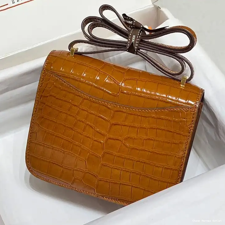 Cheap Brown Hardware In Constance Gold Leather Hermes Bag Alligator 0221