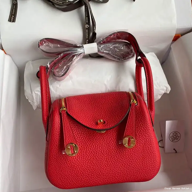 Affordable Lindy Togo Red Mini Hermes Bag Gold Hardware Leather In 0211