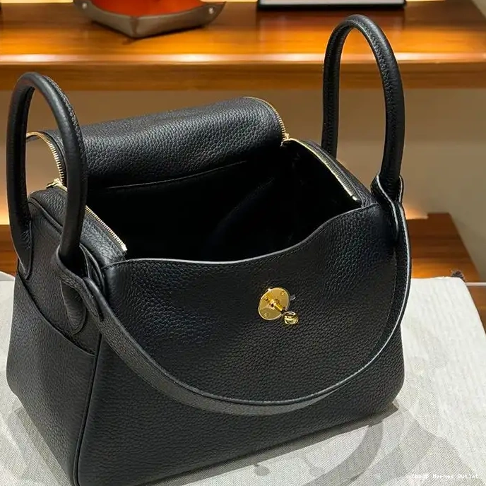 Affordable Gold In Clemence Hermes Bag Black Leather Hardware Lindy 0212