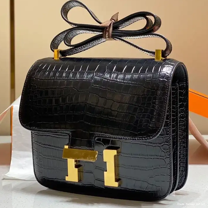 Affordable Hermes Alligator Gold Bag In Hardware Leather Constance Black 0226