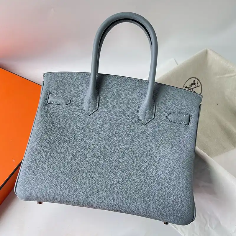 Affordable Hermes Birkin Bag Togo Leather Palladium Hardware In Sky Blue 0204