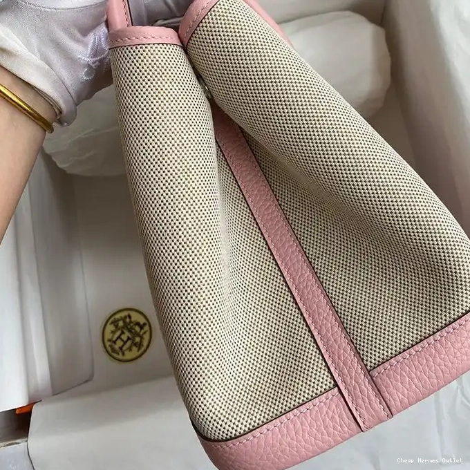 Affordable Hardware Bag Hermes Canvas Palladium Garden In Party Pink 0212