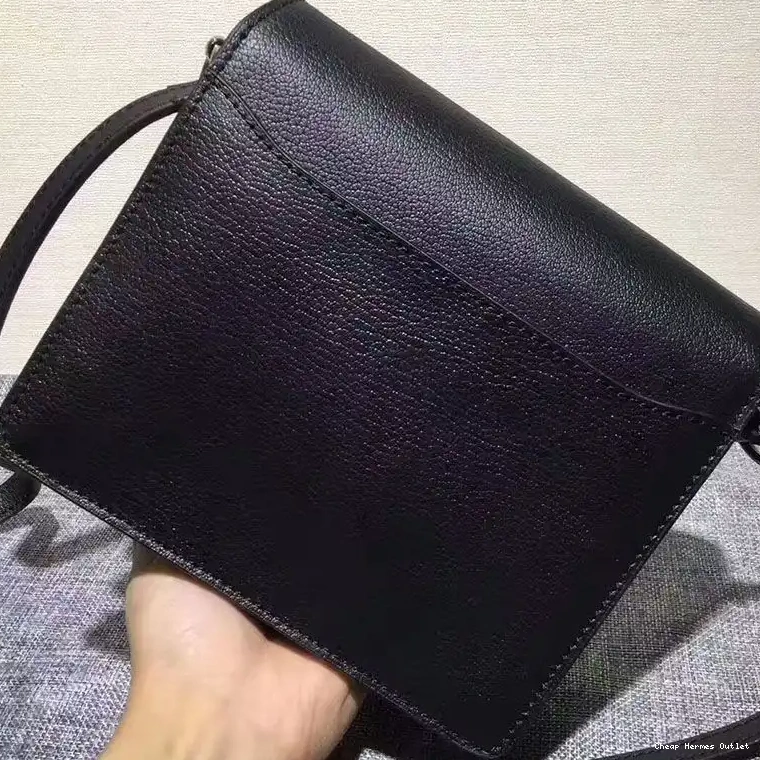 Affordable Bag In Roulis Black Leather Hermes Calfskin Palladium Hardware 0212