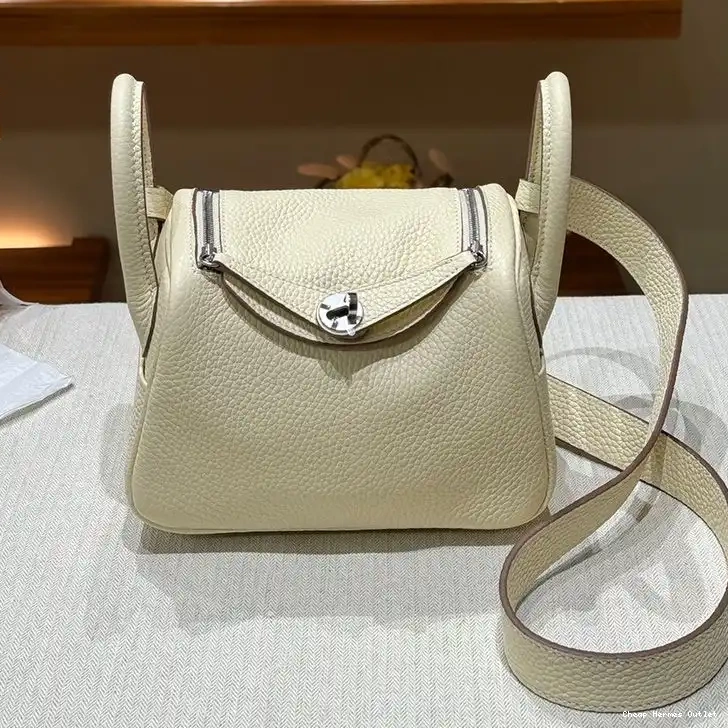 Affordable In Lindy Hardware Mini Palladium Togo Leather Bag White Hermes 0219