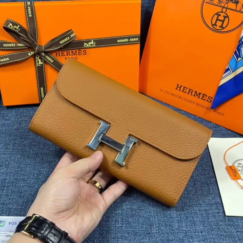 Affordable Hermes Constance Wallet Togo Leather Palladium Hardware In Brown 0206