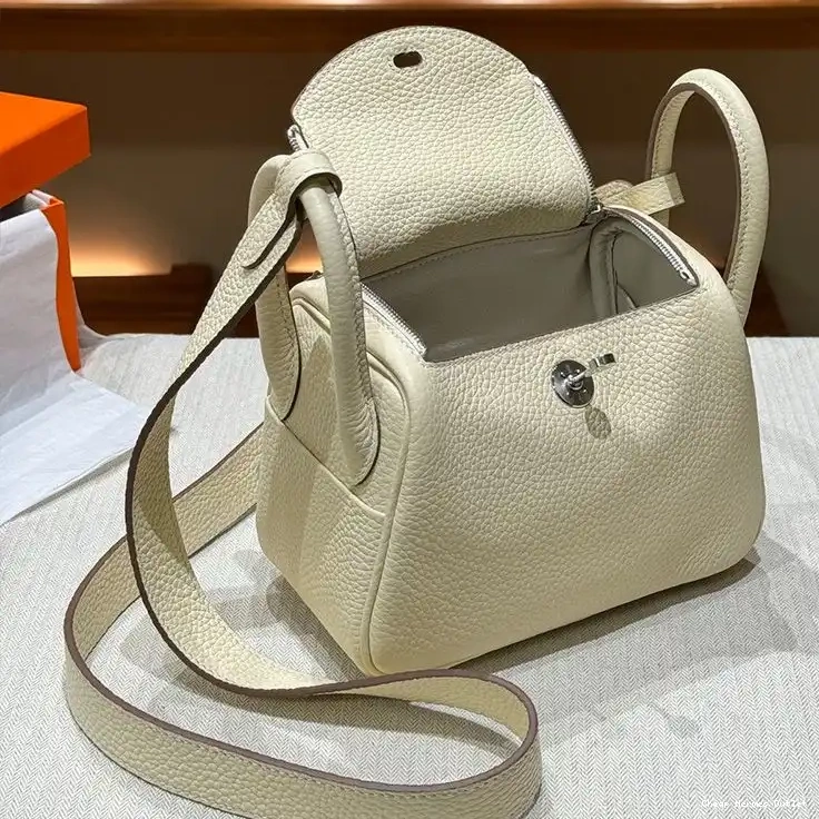 Affordable In Lindy Hardware Mini Palladium Togo Leather Bag White Hermes 0219