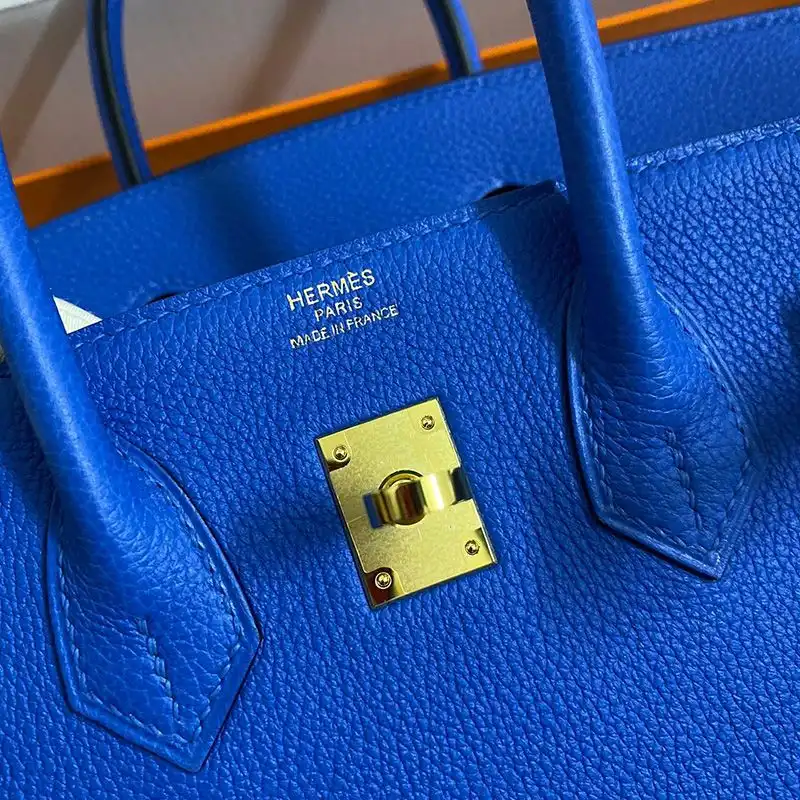 Cheap Hermes Birkin Bag Togo Leather Gold Hardware In Blue 0203