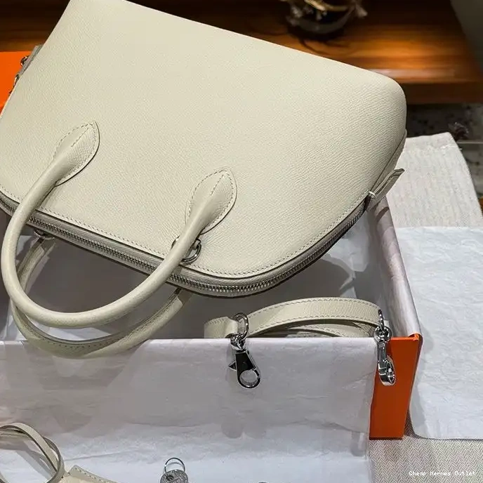 Affordable Hermes White 25 Leather Palladium Bag Hardware Epsom Bolide In 0221