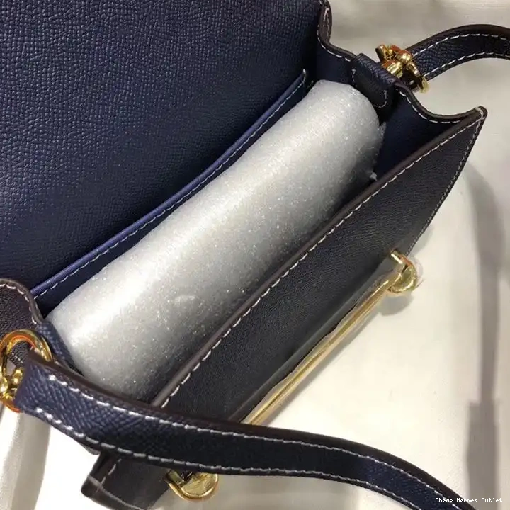 Affordable Roulis Epsom Hermes Hardware In Gold Leather Navy Bag Blue 0226