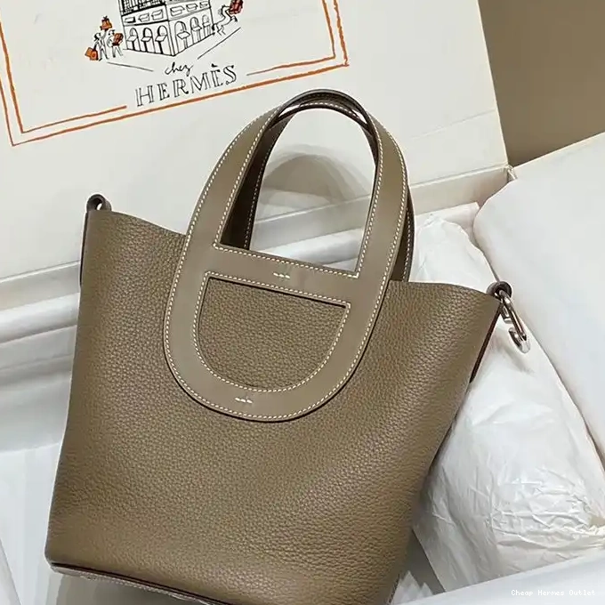 Affordable Leather Khaki Palladium Bag Clemence Hardware In-The-Loop 18 In Hermes 0219