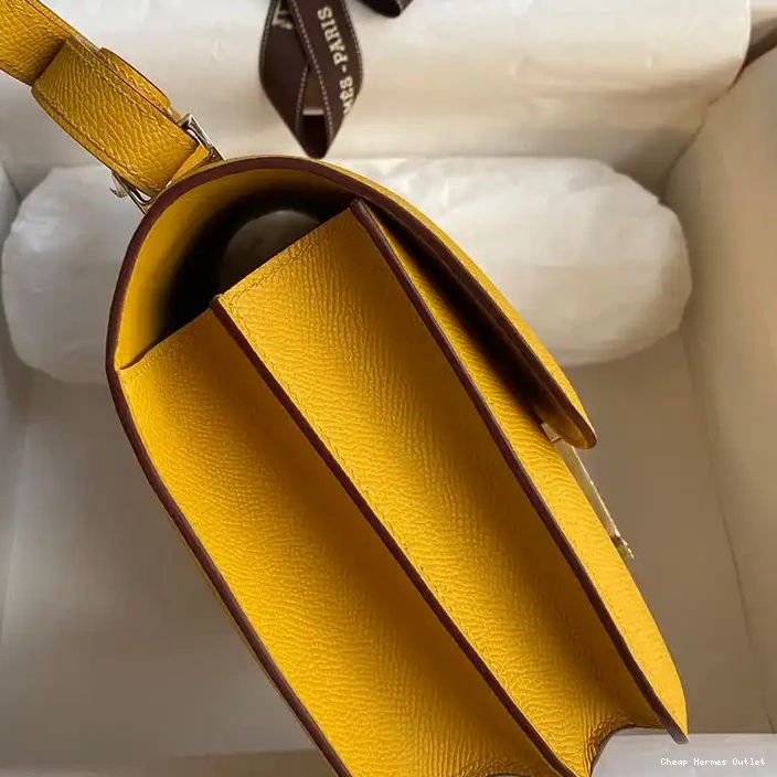 Affordable Constance Gold Hardware Bag In Yellow Epsom Leather Hermes 0217