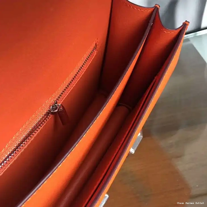 Affordable Hermes Palladium In Orange Bag Constance Leather Hardware Epsom 0216