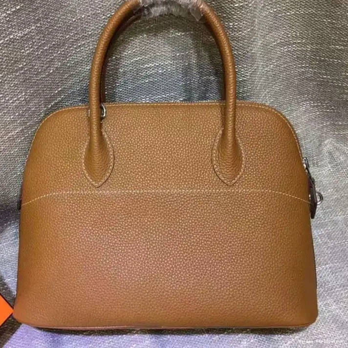 Affordable Hermes Togo In Hardware Brown Leather Bolide Bag Palladium 0217