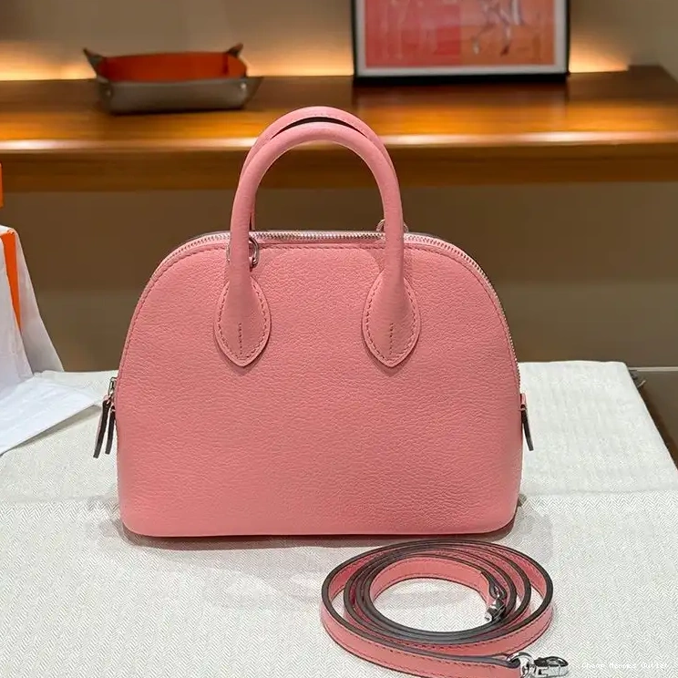 Affordable In Bag Hardware Leather Hermes Bolide Chevre Mini Pink Palladium 0209