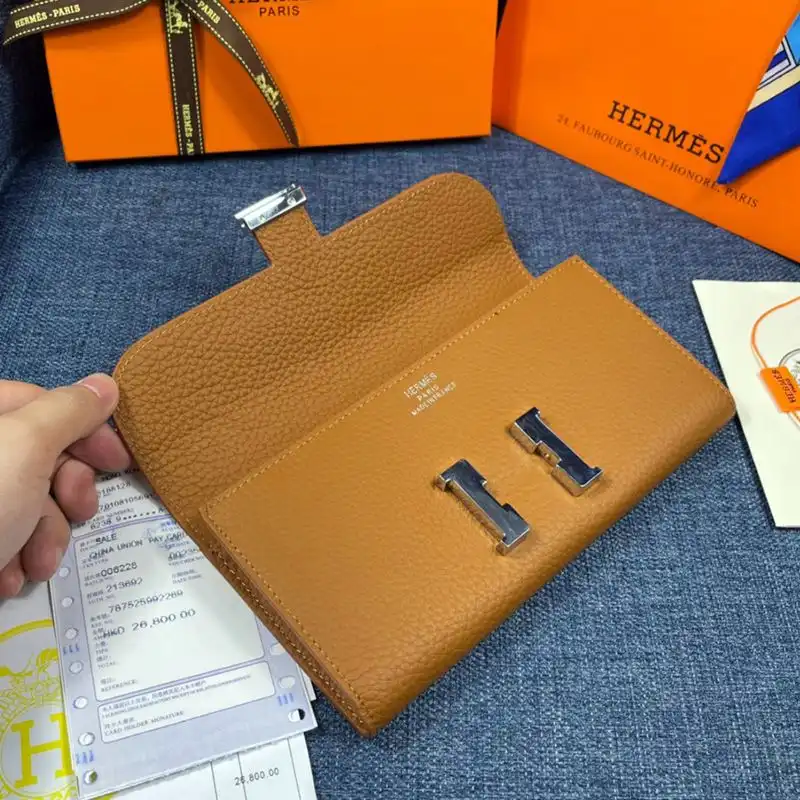 Affordable Hermes Constance Wallet Togo Leather Palladium Hardware In Brown 0206