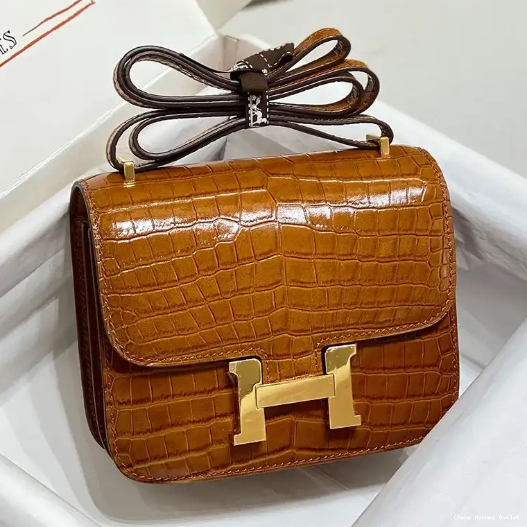 Cheap Brown Hardware In Constance Gold Leather Hermes Bag Alligator 0221